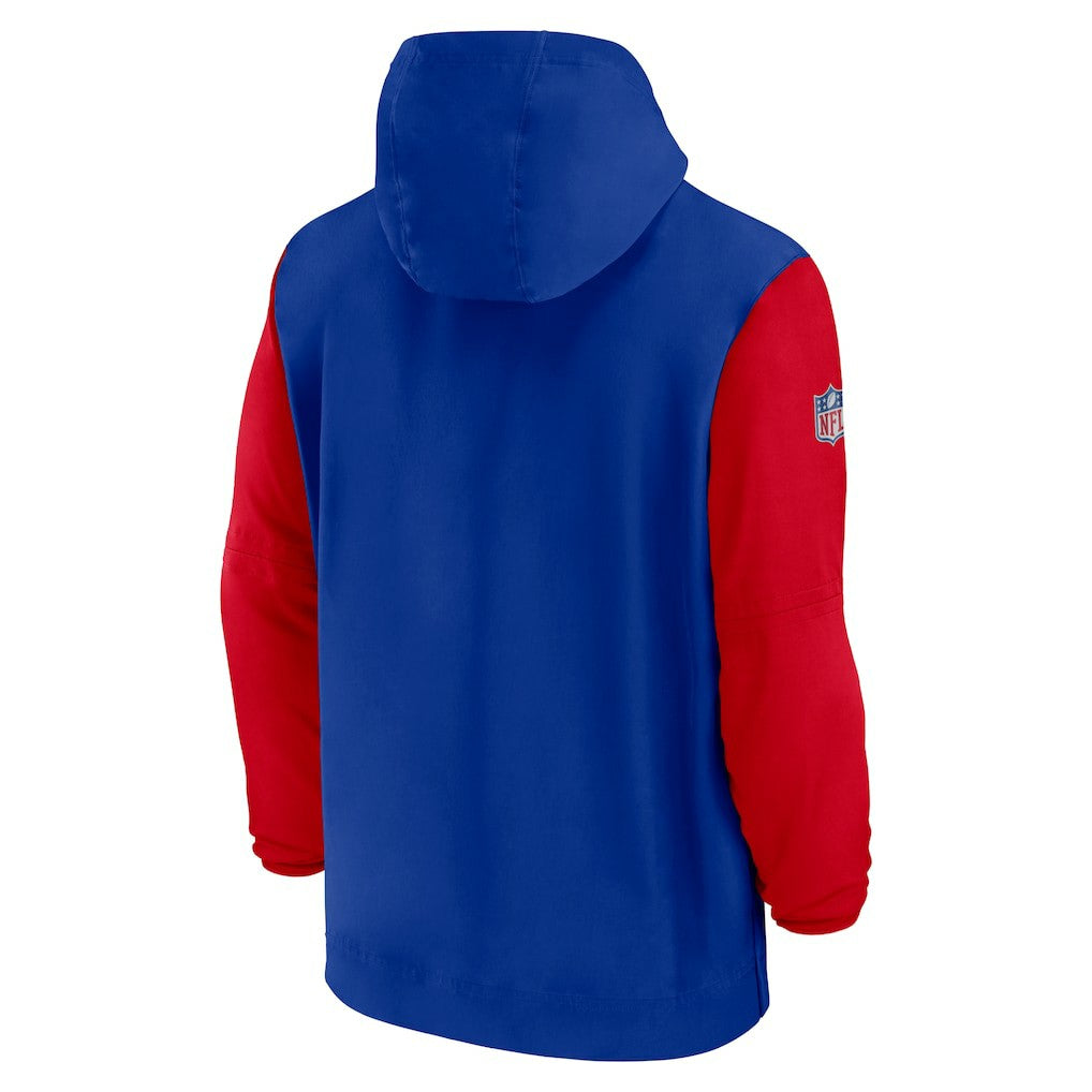 Buffalo Bills 2024/25 Sideline Pre-Game Player 1/2-Zip Hoodie Jacket - Royal/Red outlet