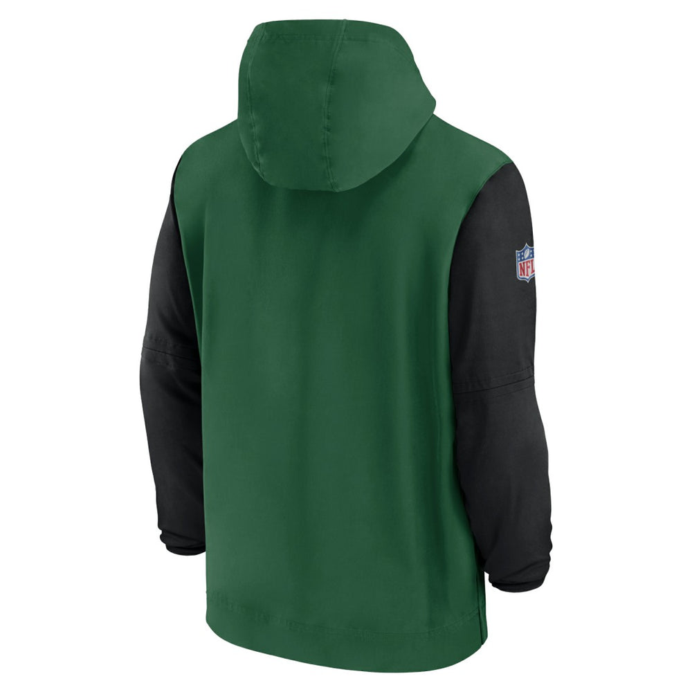 New York Jets 2024/25 Sideline Pre-Game Player 1/2-Zip Hoodie Jacket - Green/Black cheap