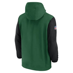 New York Jets 2024/25 Sideline Pre-Game Player 1/2-Zip Hoodie Jacket - Green/Black cheap