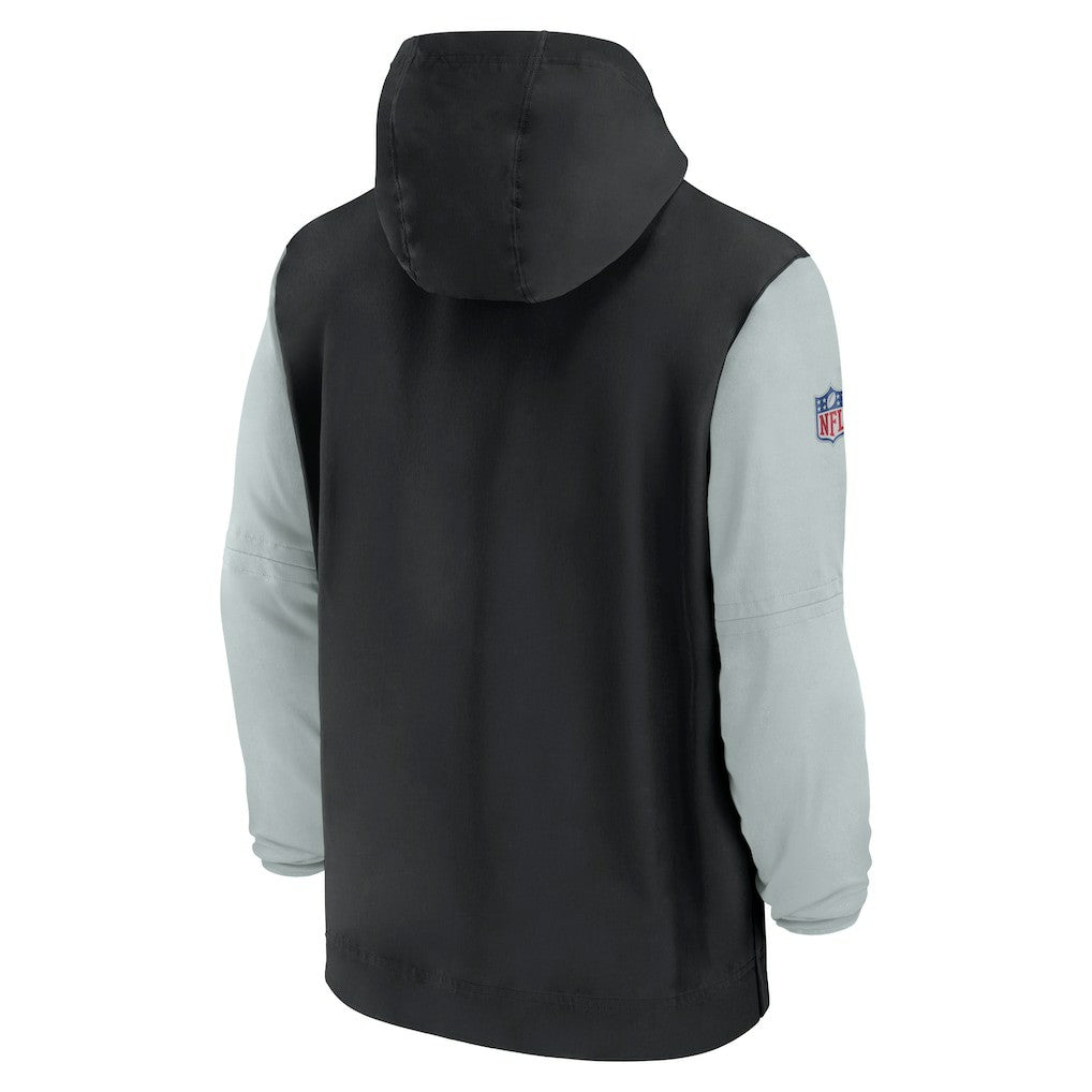 Las Vegas Raiders 2024/25 Sideline Pre-Game Player 1/2-Zip Hoodie Jacket - Black/Silver outlet