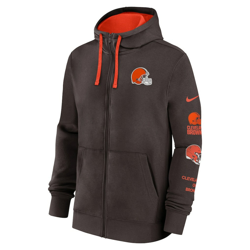 Cleveland Browns Primetime Club Full-Zip Hoodie - Brown on sale