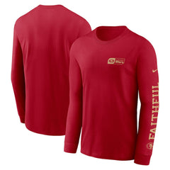 San Francisco 49ers All Out Long Sleeve T-Shirt - Scarlet sale