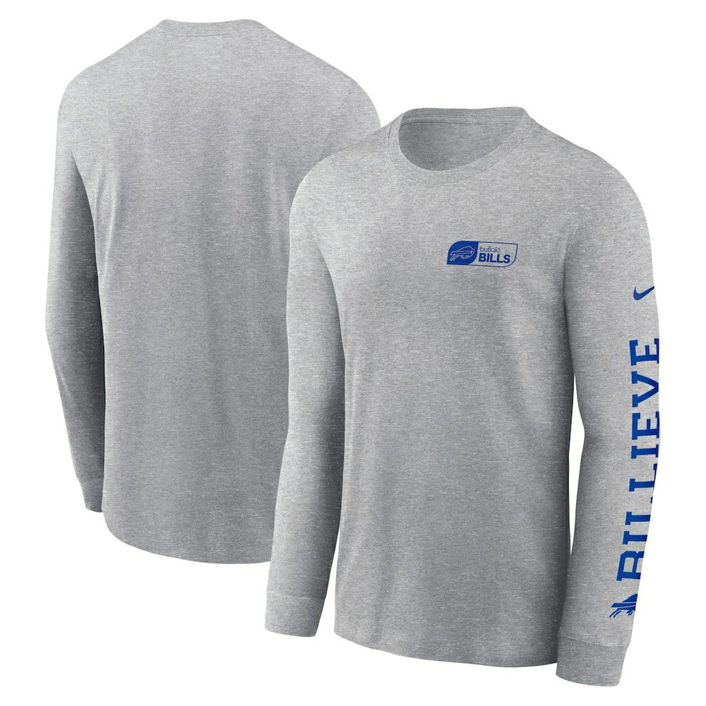Buffalo Bills All Out Long Sleeve T-Shirt - Heather Gray cheap