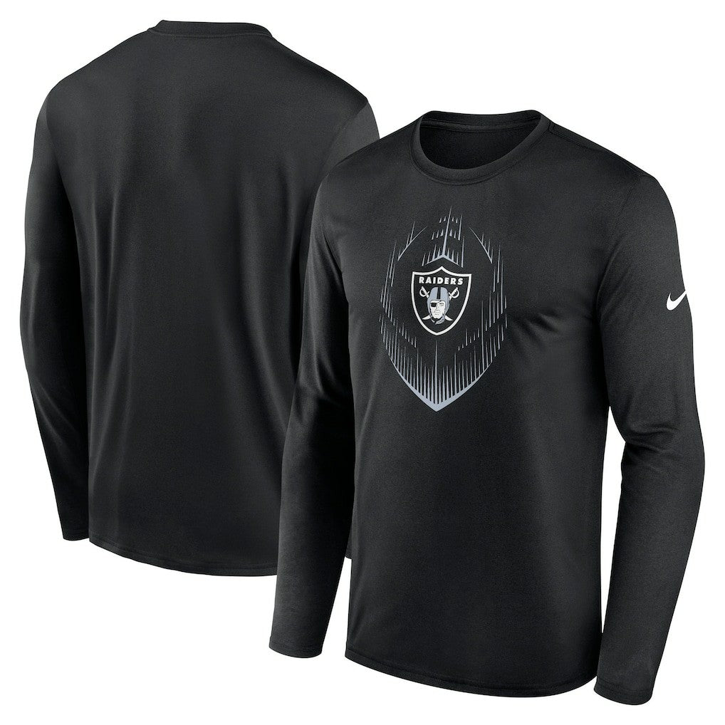 Las Vegas Raiders Icon Legend Performance Long Sleeve T-Shirt - Black for sale