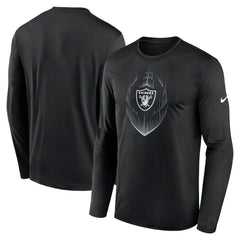 Las Vegas Raiders Icon Legend Performance Long Sleeve T-Shirt - Black for sale
