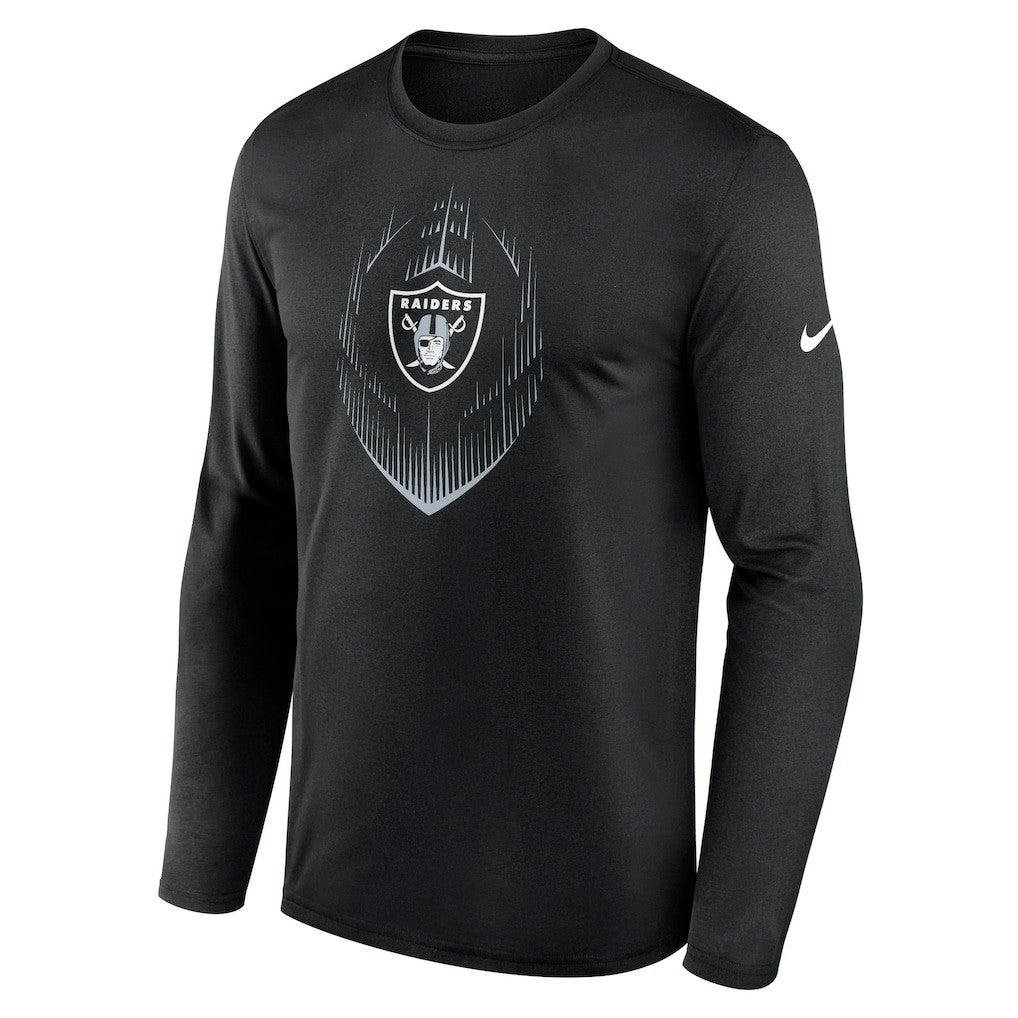 Las Vegas Raiders Icon Legend Performance Long Sleeve T-Shirt - Black for sale