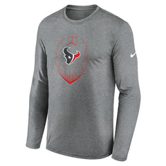 Houston Texans Icon Legend Performance Long Sleeve T-Shirt - Heather Gray cheap