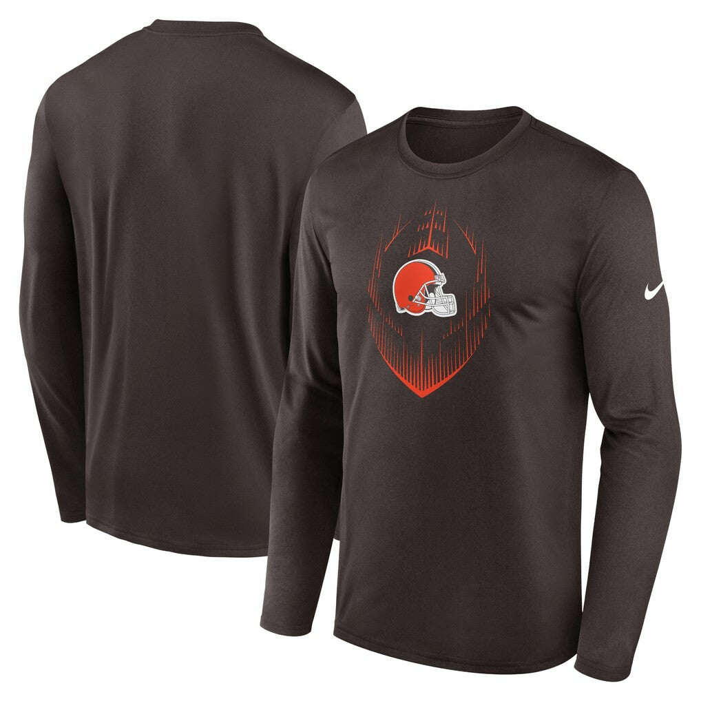 Cleveland Browns Icon Legend Performance Long Sleeve T-Shirt - Brown on sale