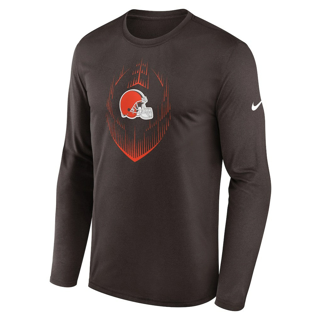 Cleveland Browns Icon Legend Performance Long Sleeve T-Shirt - Brown on sale