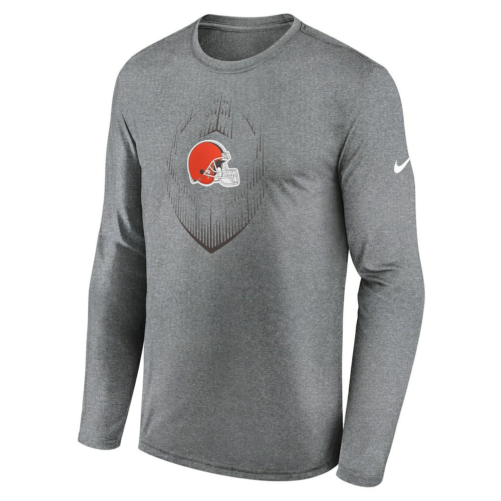 Cleveland Browns Icon Legend Performance Long Sleeve T-Shirt - Heather Gray discount