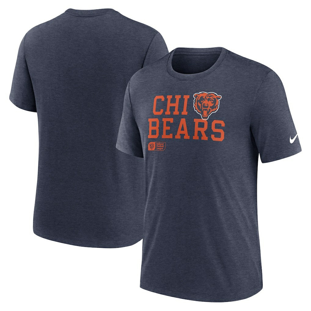 Chicago Bears Overlap Lockup Tri-Blend T-Shirt - Navy on sale
