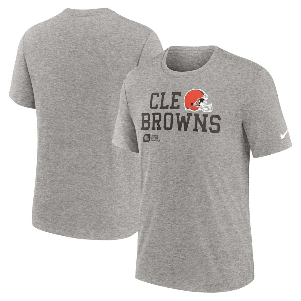 Cleveland Browns Overlap Lockup Tri-Blend T-Shirt - Heather Gray on sale