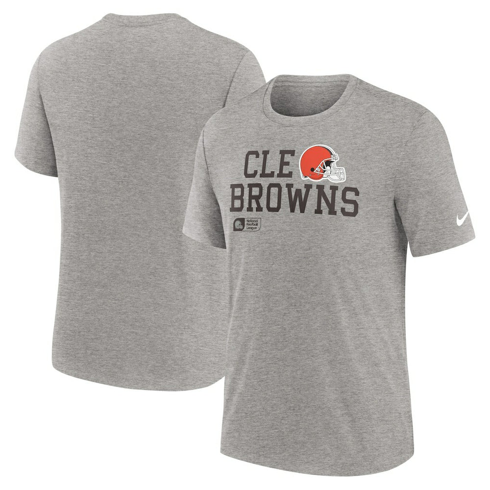 Cleveland Browns Overlap Lockup Tri-Blend T-Shirt - Heather Gray on sale