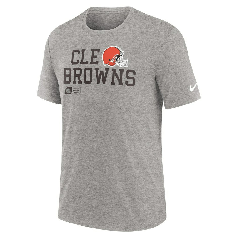 Cleveland Browns Overlap Lockup Tri-Blend T-Shirt - Heather Gray on sale