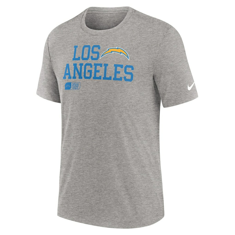 Los Angeles Chargers Overlap Lockup Tri-Blend T-Shirt - Heather Gray discount