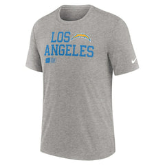 Los Angeles Chargers Overlap Lockup Tri-Blend T-Shirt - Heather Gray discount