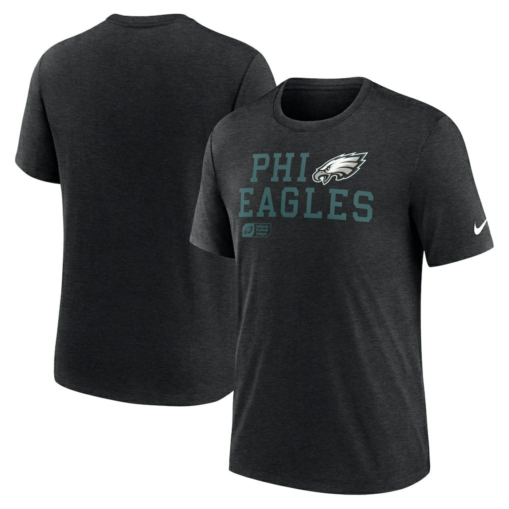 Philadelphia Eagles Overlap Lockup Tri-Blend T-Shirt - Black for sale