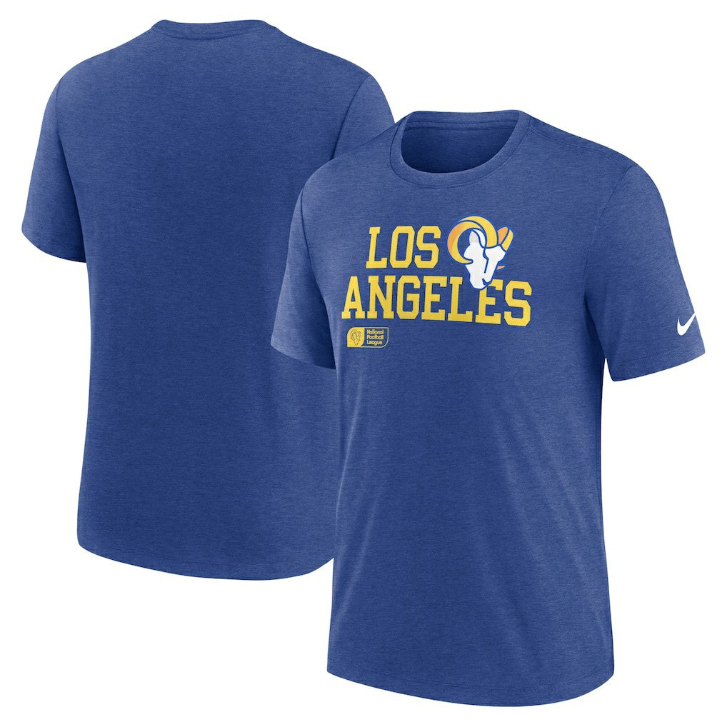 Los Angeles Rams Overlap Lockup Tri-Blend T-Shirt - Royal online