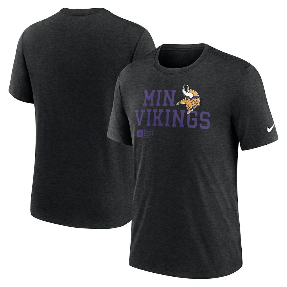 Minnesota Vikings Overlap Lockup Tri-Blend T-Shirt - Black sale