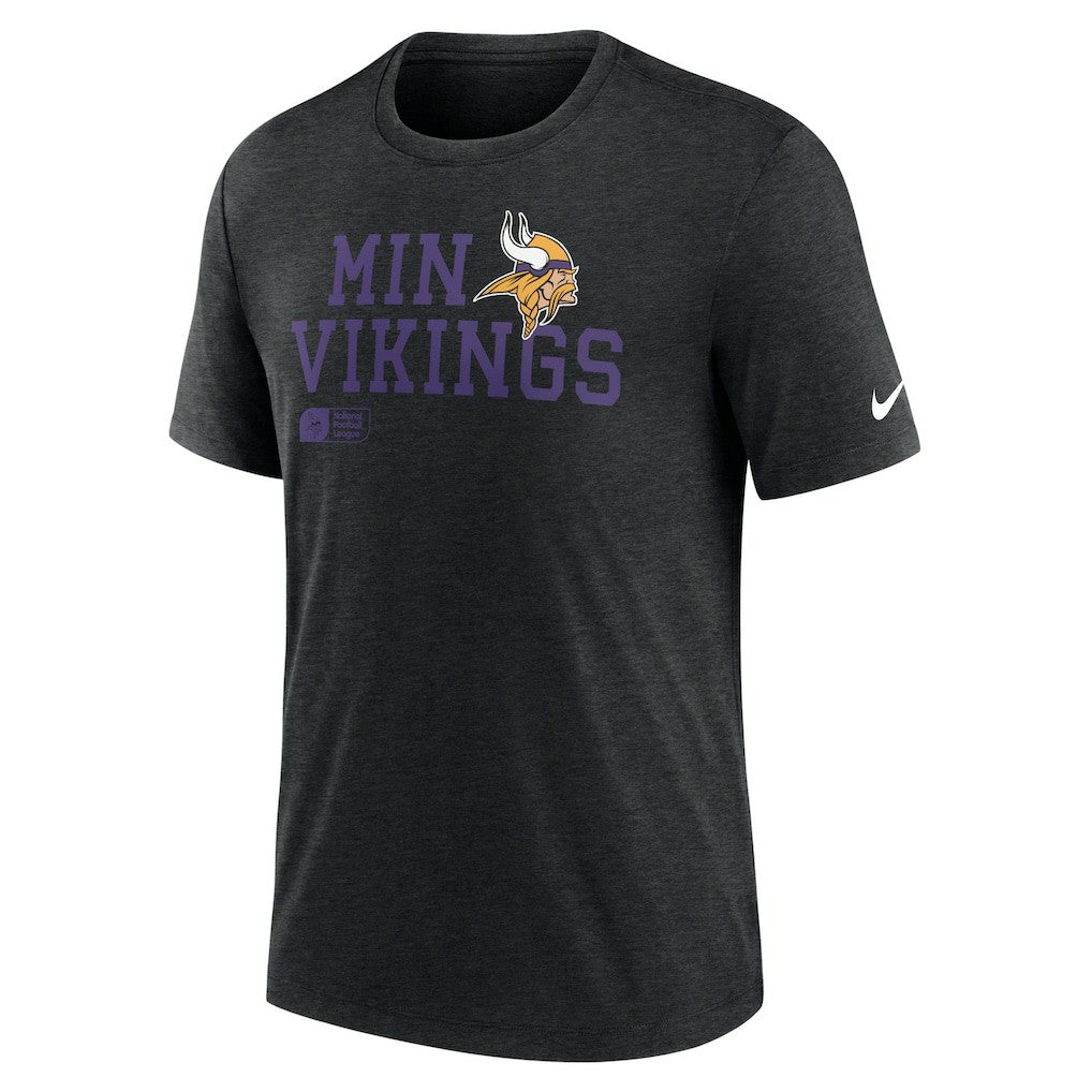 Minnesota Vikings Overlap Lockup Tri-Blend T-Shirt - Black sale