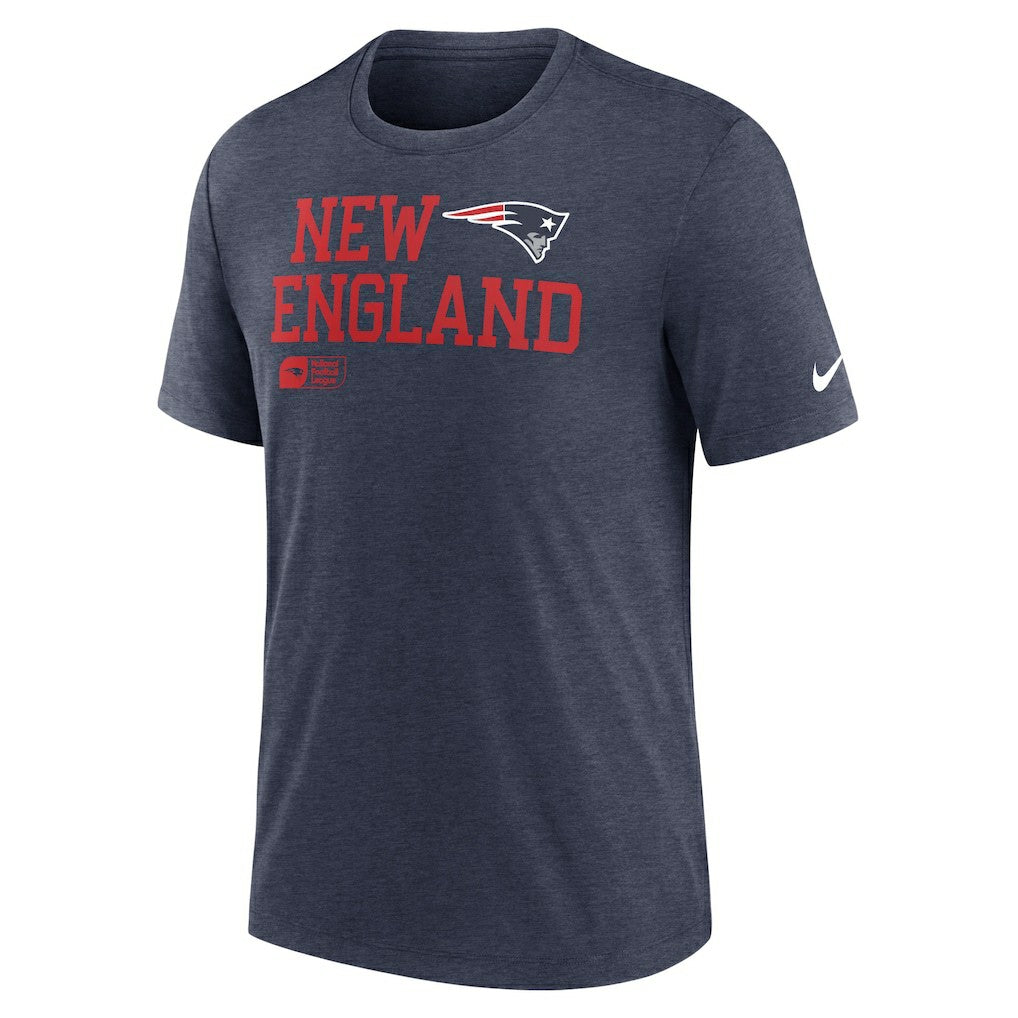 New England Patriots Overlap Lockup Tri-Blend T-Shirt - Navy for sale