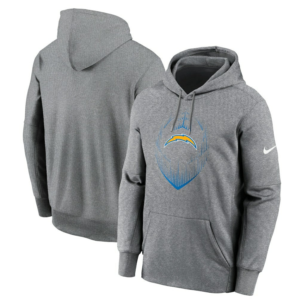 Los Angeles Chargers Icon Performance Pullover Hoodie - Heather Gray sale