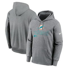 Miami Dolphins Performance Pullover Hoodie - Heather Gray sale