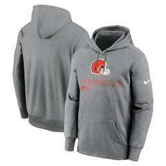 Cleveland Browns Performance Pullover Hoodie - Heather Gray for sale