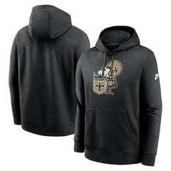 New Orleans Saints Rewind Club Logo Pullover Hoodie - Black discount