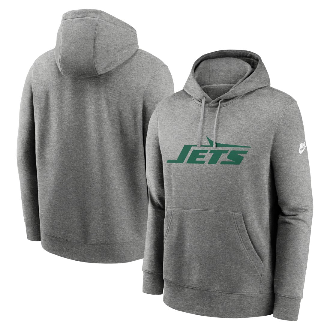 New York Jets Rewind Club Logo Pullover Hoodie - Heather Gray discount