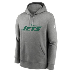New York Jets Rewind Club Logo Pullover Hoodie - Heather Gray discount