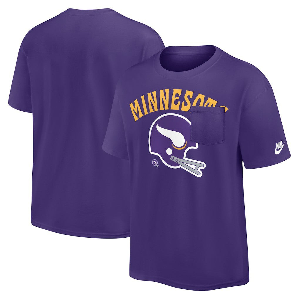 Minnesota Vikings Rewind Heavy Max90 Pocket T-Shirt - Purple sale