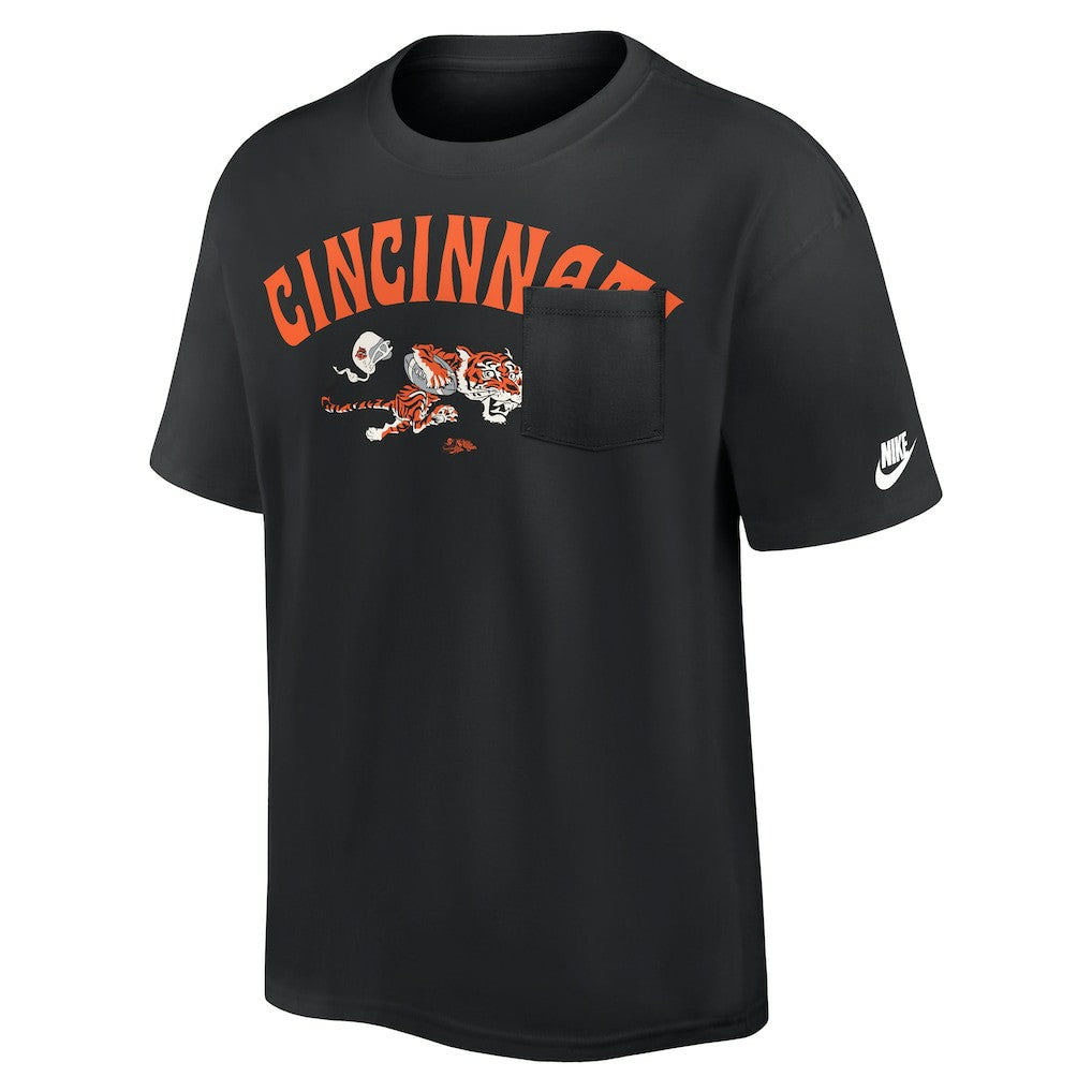 Cincinnati Bengals Rewind Heavy Max90 Pocket T-Shirt - Black on sale