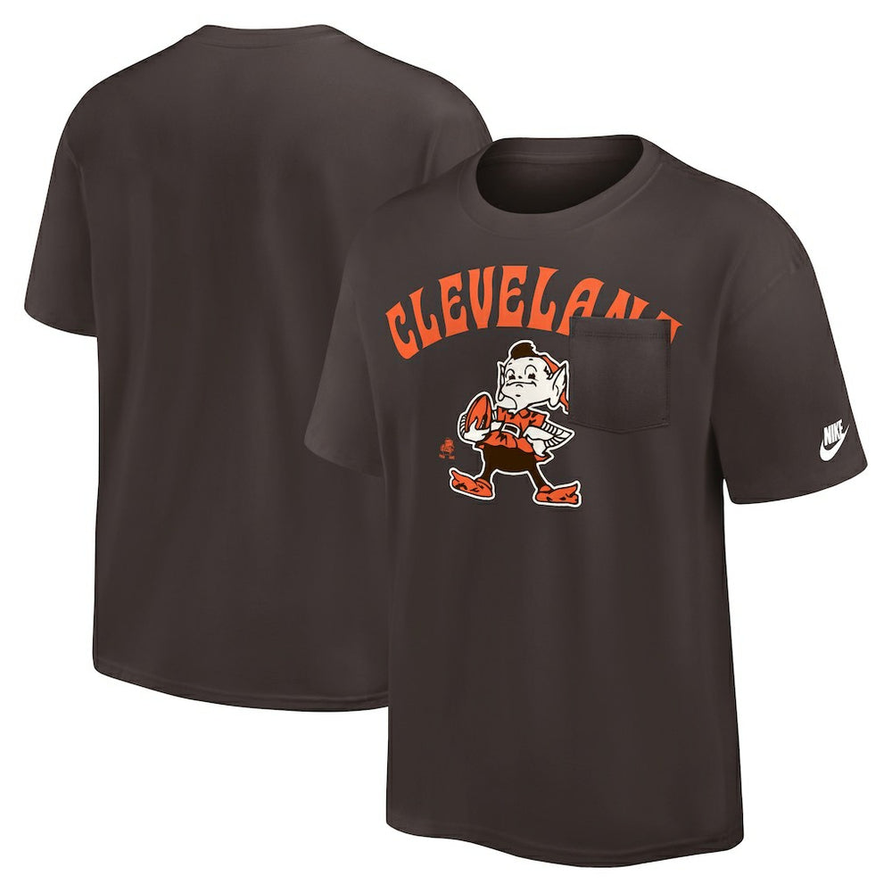Cleveland Browns Rewind Heavy Max90 Pocket T-Shirt - Brown online
