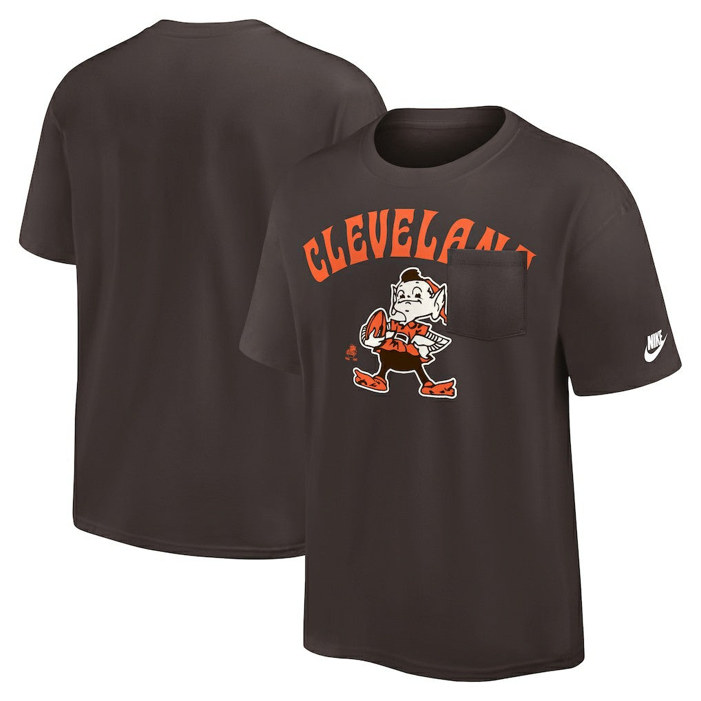 Cleveland Browns Rewind Heavy Max90 Pocket T-Shirt - Brown online