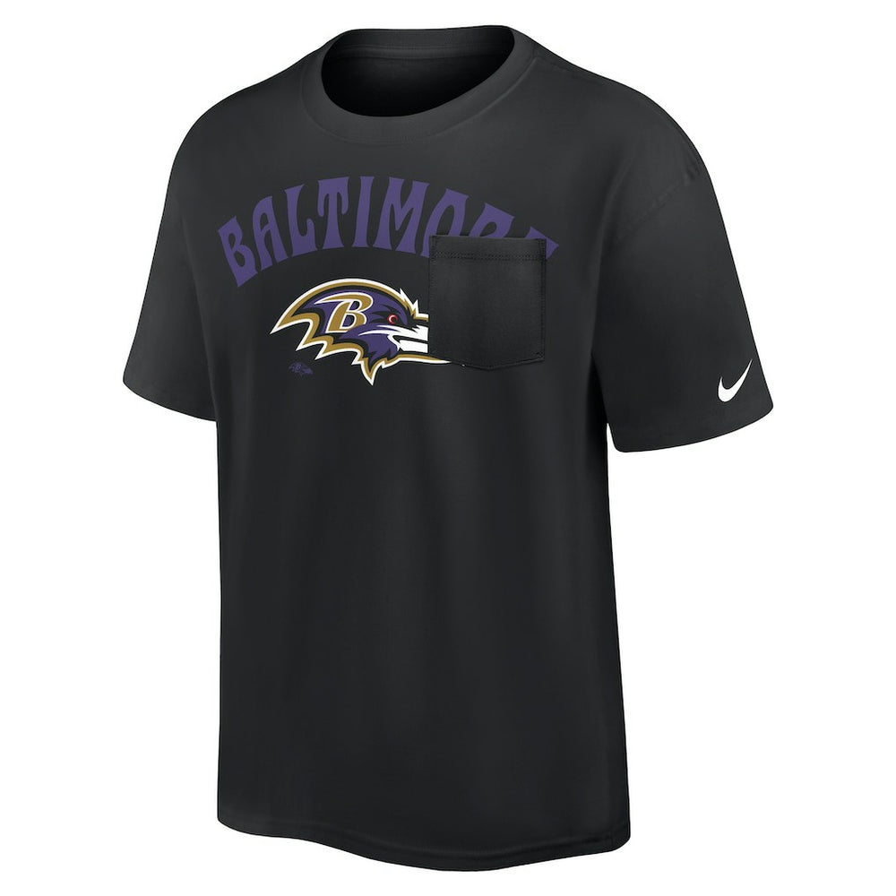 Baltimore Ravens Rewind Heavy Max90 Pocket T-Shirt - Black discount