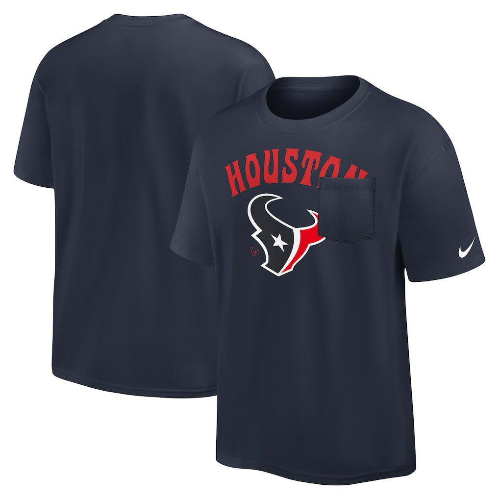 Houston Texans Rewind Heavy Max90 Pocket T-Shirt - Navy on sale