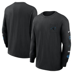 Carolina Panthers Rewind Heavy Max90 Pocket Long Sleeve T-Shirt - Black for sale