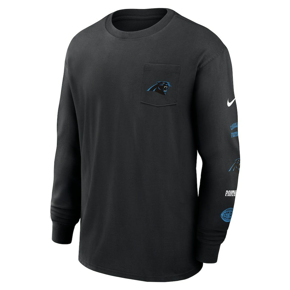 Carolina Panthers Rewind Heavy Max90 Pocket Long Sleeve T-Shirt - Black for sale