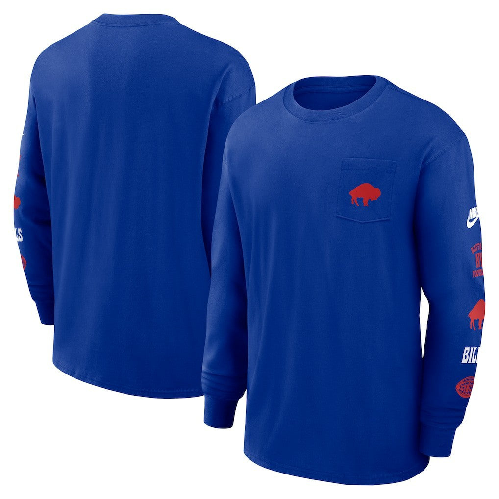 Buffalo Bills Rewind Heavy Max90 Pocket Long Sleeve T-Shirt - Royal discount