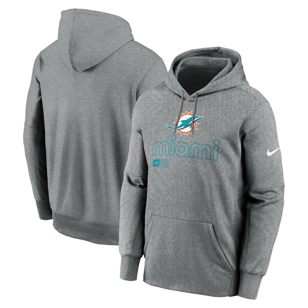 Miami Dolphins Big & Tall Performance Pullover Hoodie - Heather Gray outlet