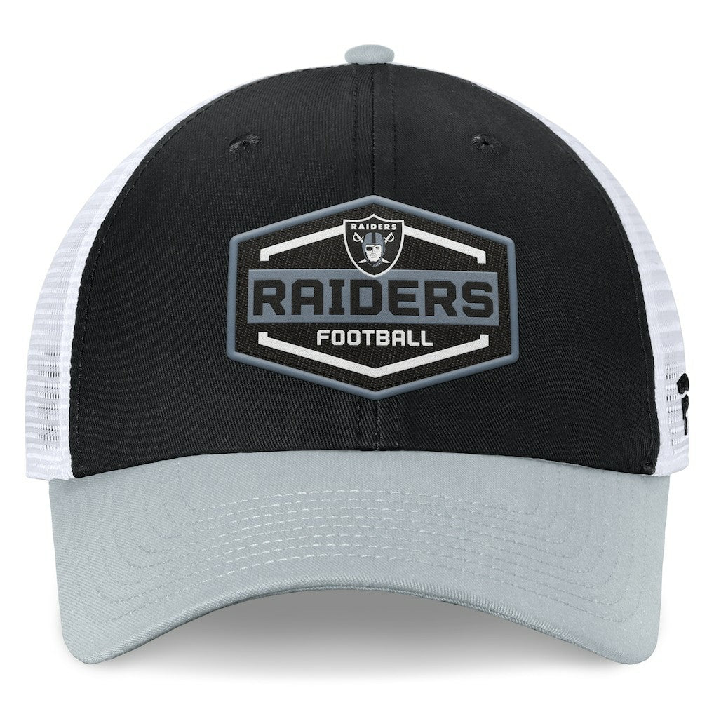 Las Vegas Raiders Bench Trucker Adjustable Hat - Black/Silver outlet