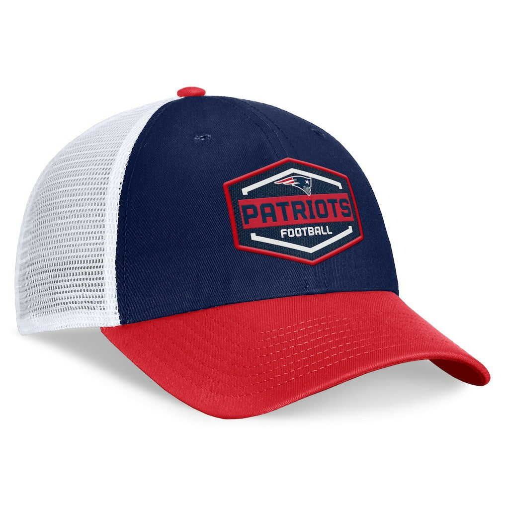 New England Patriots Bench Trucker Adjustable Hat - Navy/Red for sale