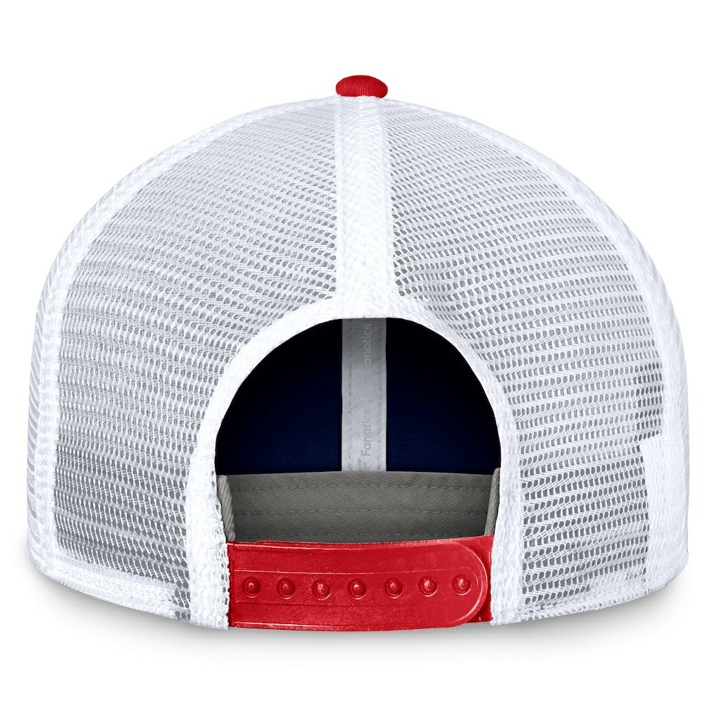 New England Patriots Bench Trucker Adjustable Hat - Navy/Red for sale