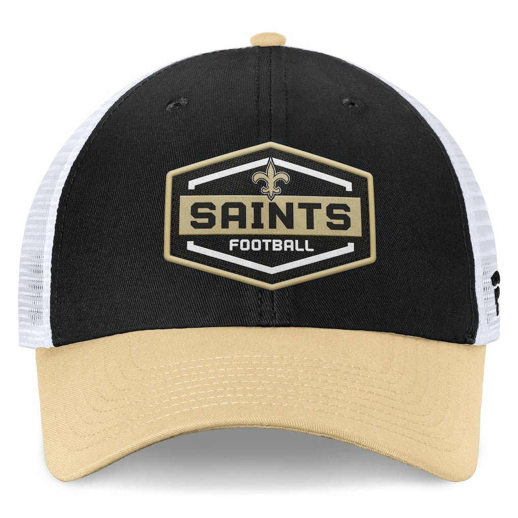 New Orleans Saints Bench Trucker Adjustable Hat - Black/Gold discount