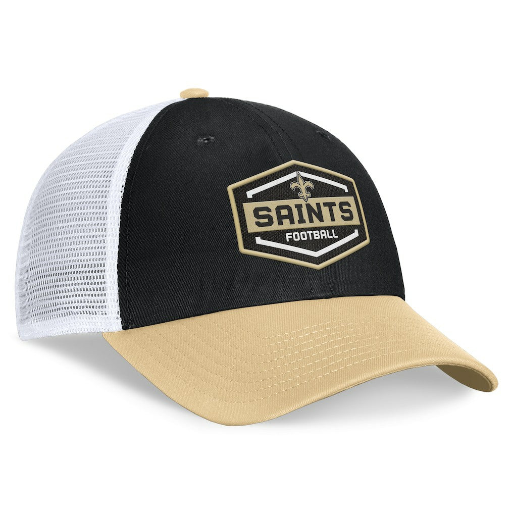 New Orleans Saints Bench Trucker Adjustable Hat - Black/Gold discount