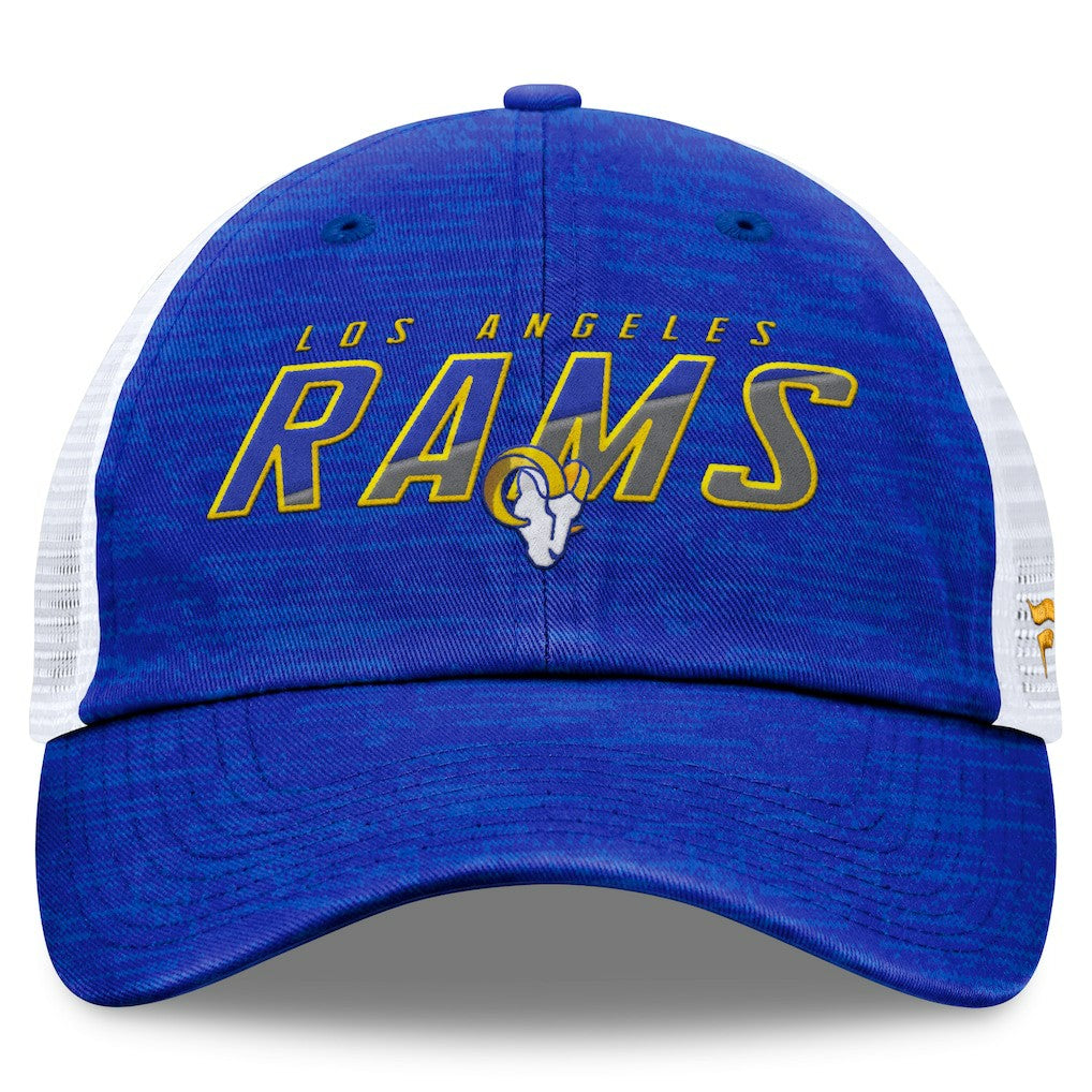 Los Angeles Rams Challenge Trucker Adjustable Hat - Heather Royal sale