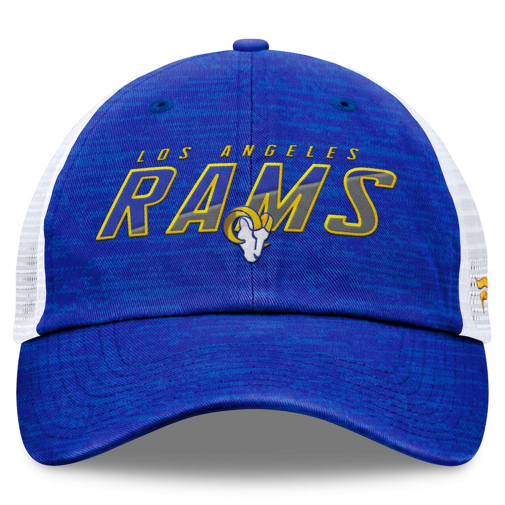 Los Angeles Rams Challenge Trucker Adjustable Hat - Heather Royal sale