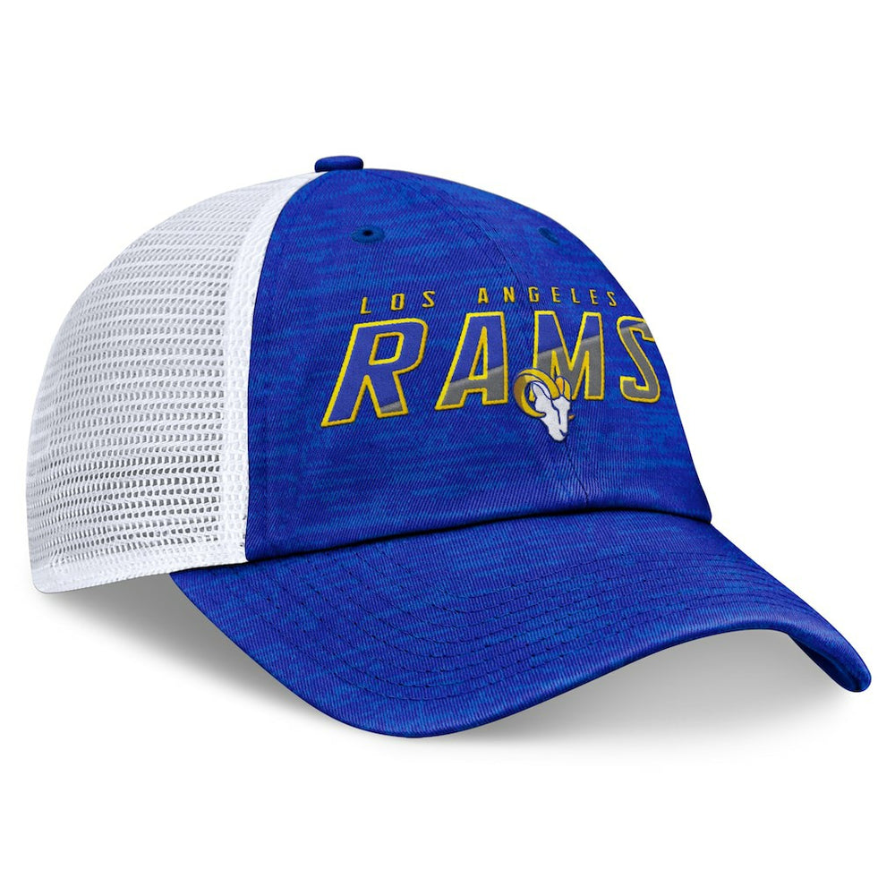 Los Angeles Rams Challenge Trucker Adjustable Hat - Heather Royal sale
