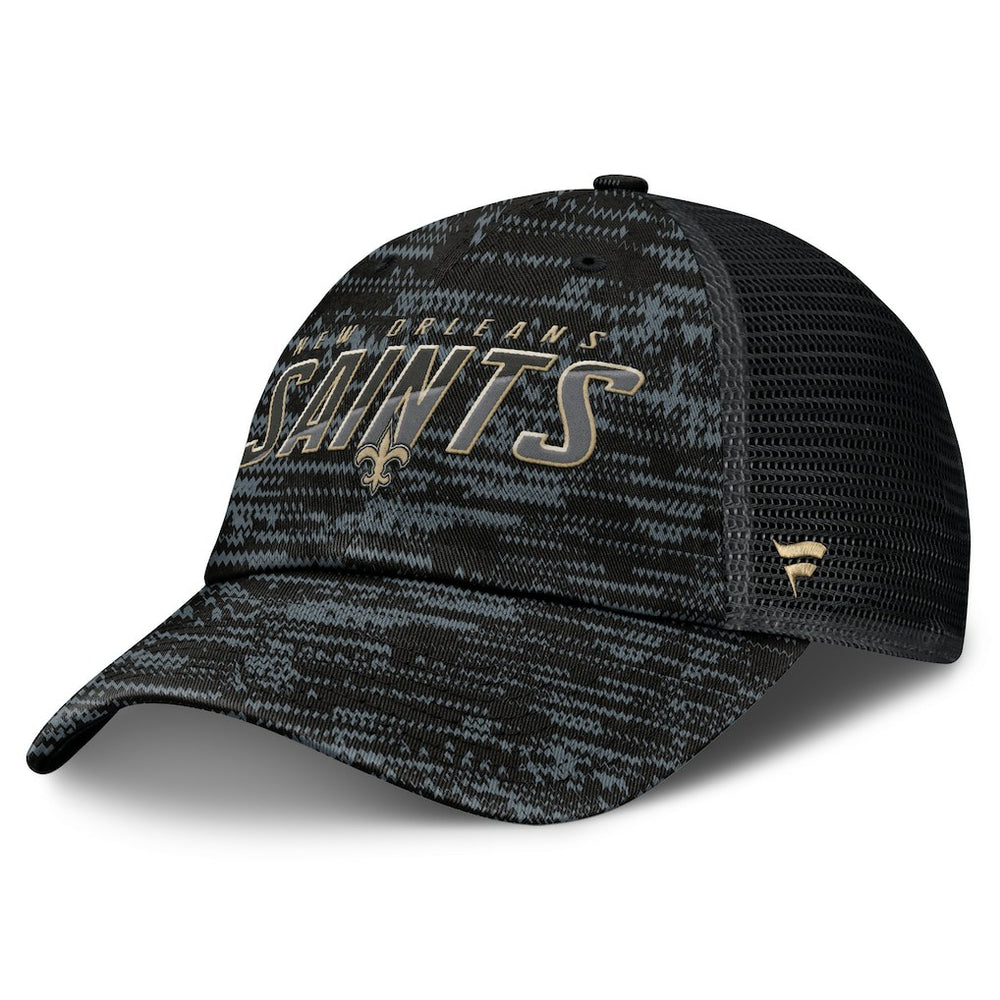 New Orleans Saints Challenge Trucker Adjustable Hat - Heather Black for sale